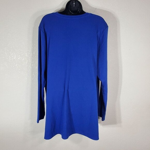 Lane Bryant Womens Blue Long Sleeve V-Neck Tunic Top Size 18/20 NWT - Picture 4 of 11